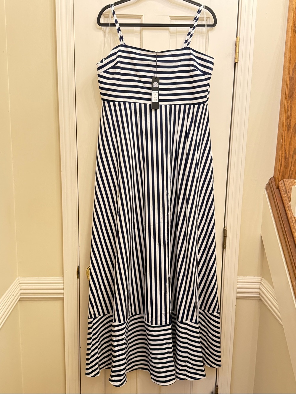 Fashion Nova Anne Striped Maxi Dress Navy XL NWT